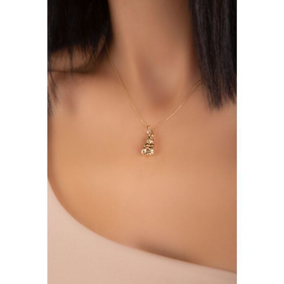 14k Real Gold Buddha Pendant | Birthday Gift | Everyday Jewelry | Unique Charm | - Picture 3 of 5